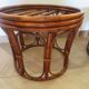 Pretty pair of 2 bamboo and rattan stools with cushions - 80s - Vintage - set of 2