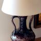 Vintage amphora lamp in ceramic with a new silk and wool shade.