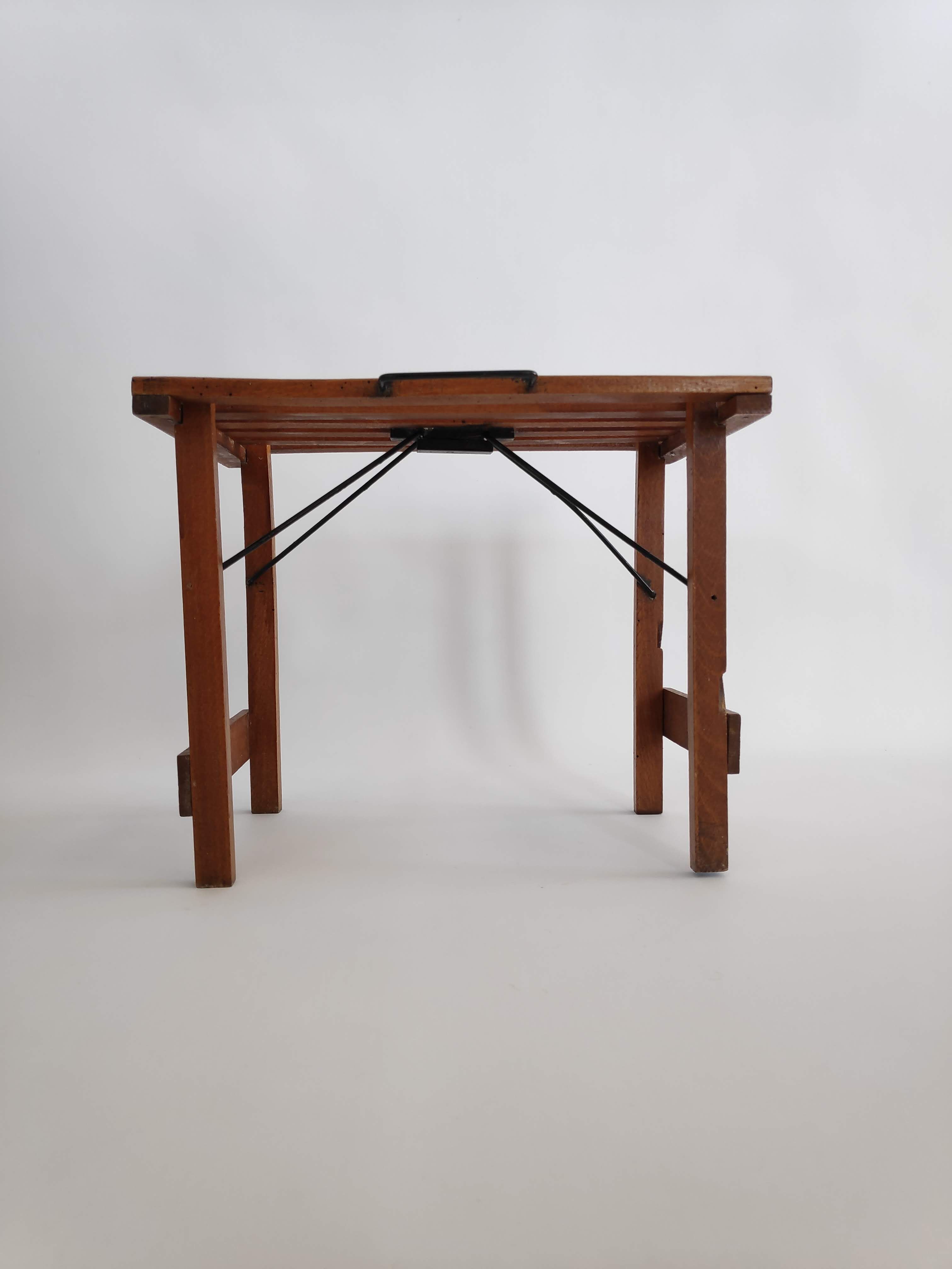 Wooden and metal  stool