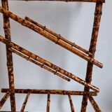 Antique bamboo wardrobe with mirror — exotic style, late 19th century