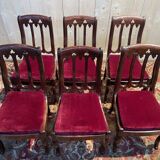 Set of 6 Restoration period chairs in mahogany and threads