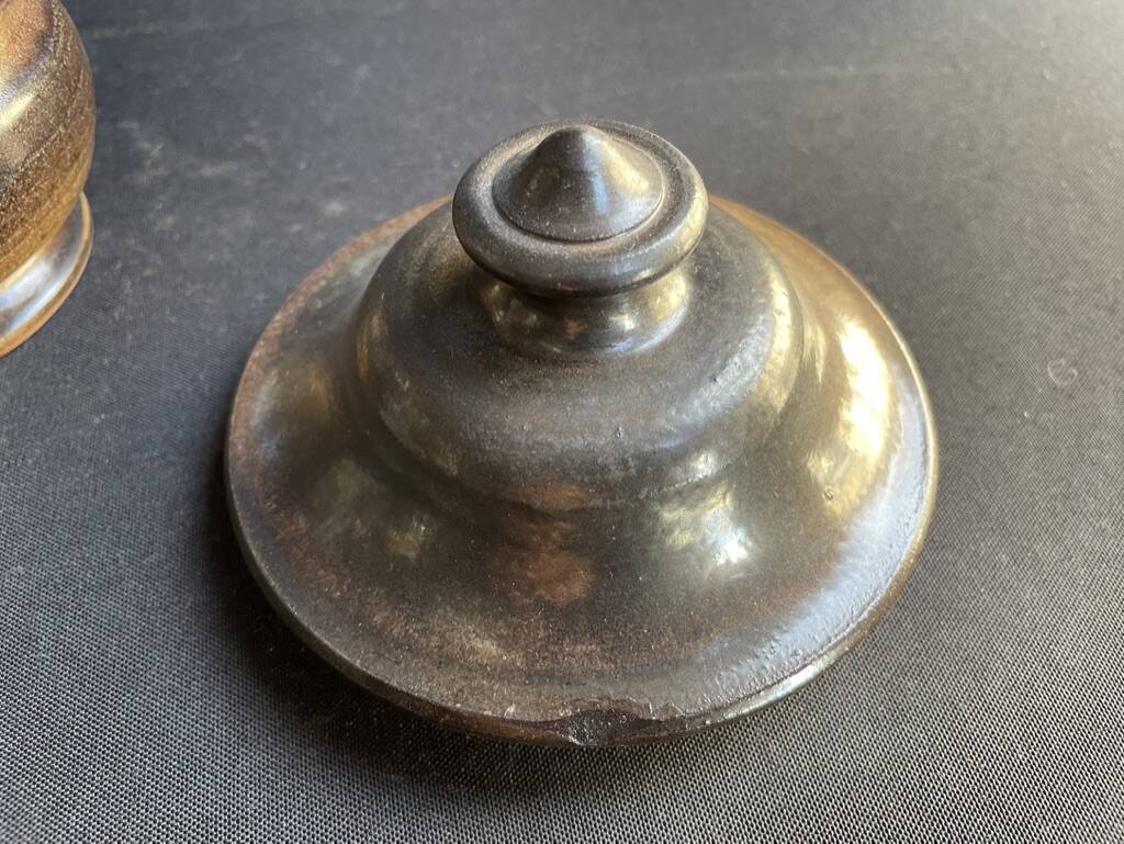 Terracotta sugar bowl signed Jean Marais - Vallauris