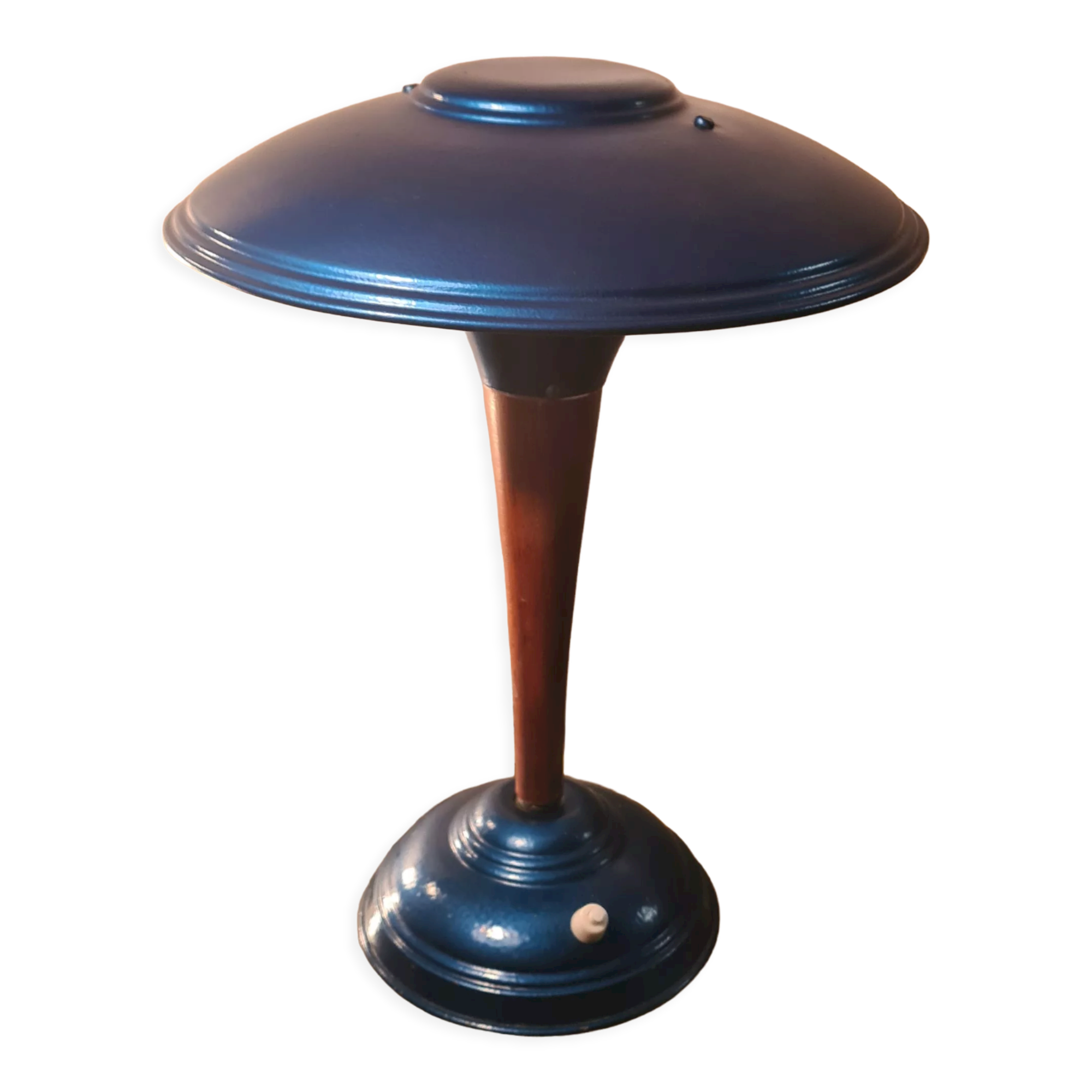 Lamp mushroom blue metal 1940