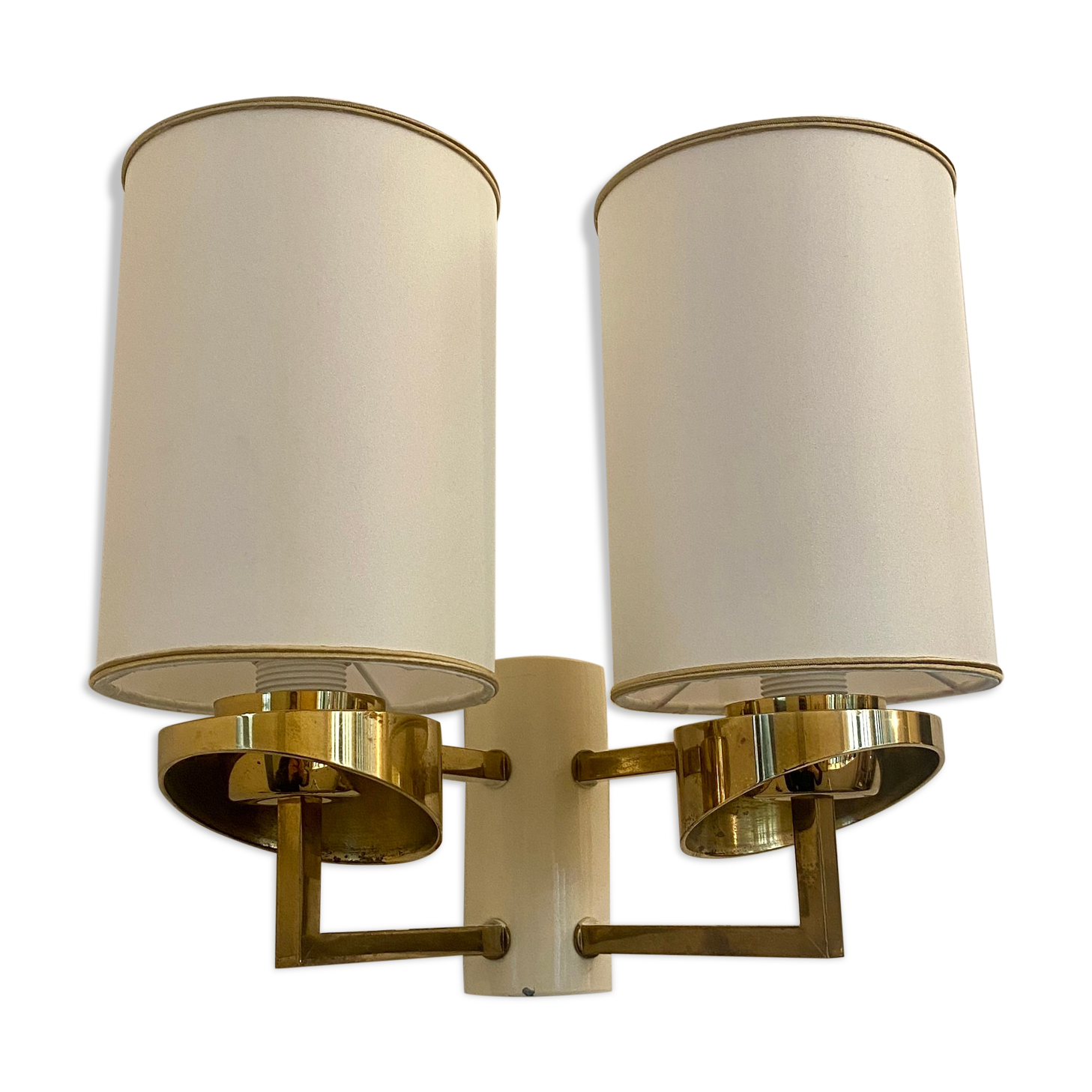 Double lighting wall lamp in brass year 1960