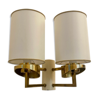Double lighting wall lamp in brass year 1960
