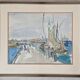 Henri Epstein (1891-1944) - Watercolour on paper - Busy port - Signed