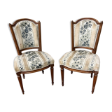 Pair of antique Louis XVI style chairs, beautifully upholstered
