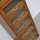 Vintage German Beech / Oak Haberdashery Shop Cabinet / Vitrine, 1950s