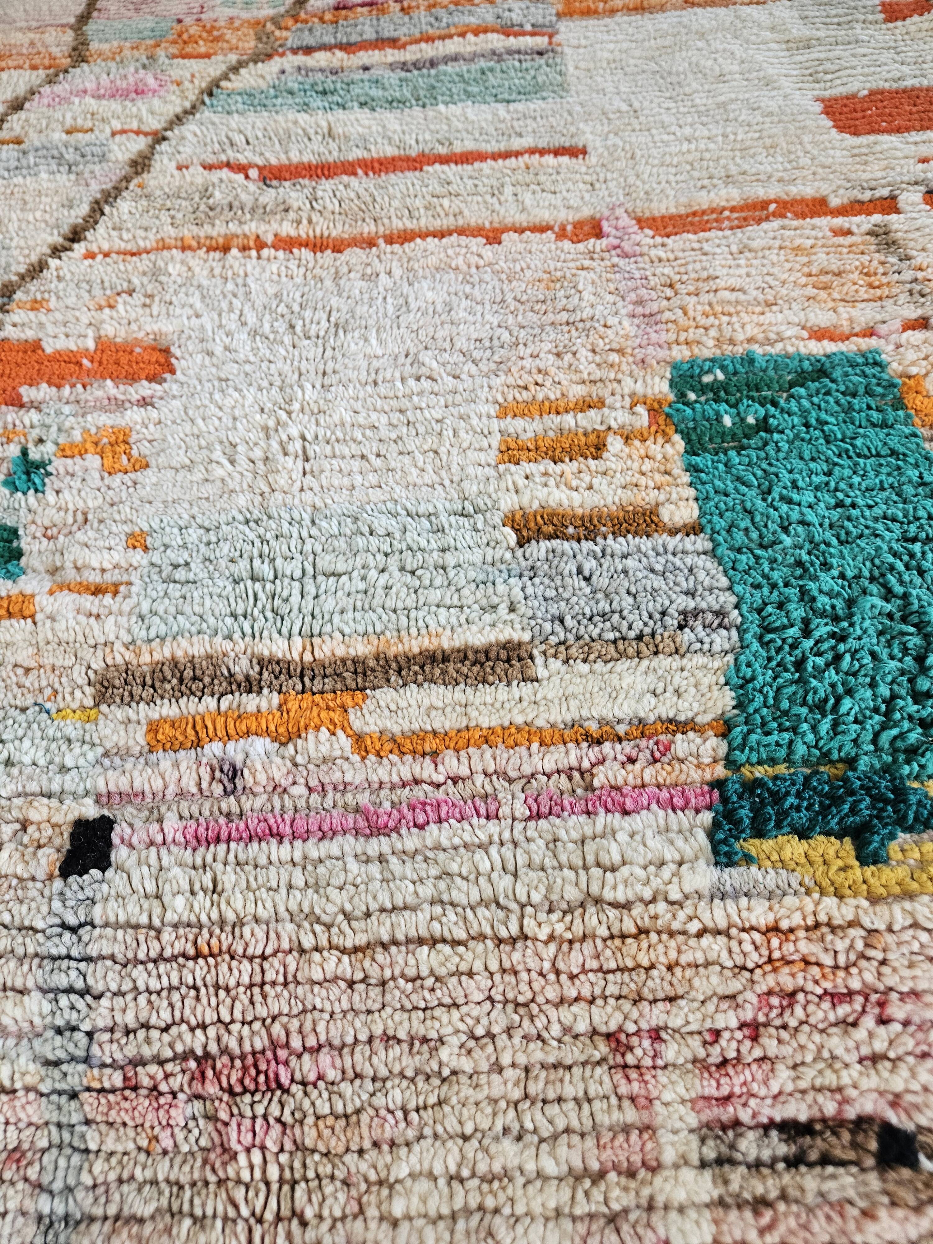 Berber Boujaad rug in coloured wool