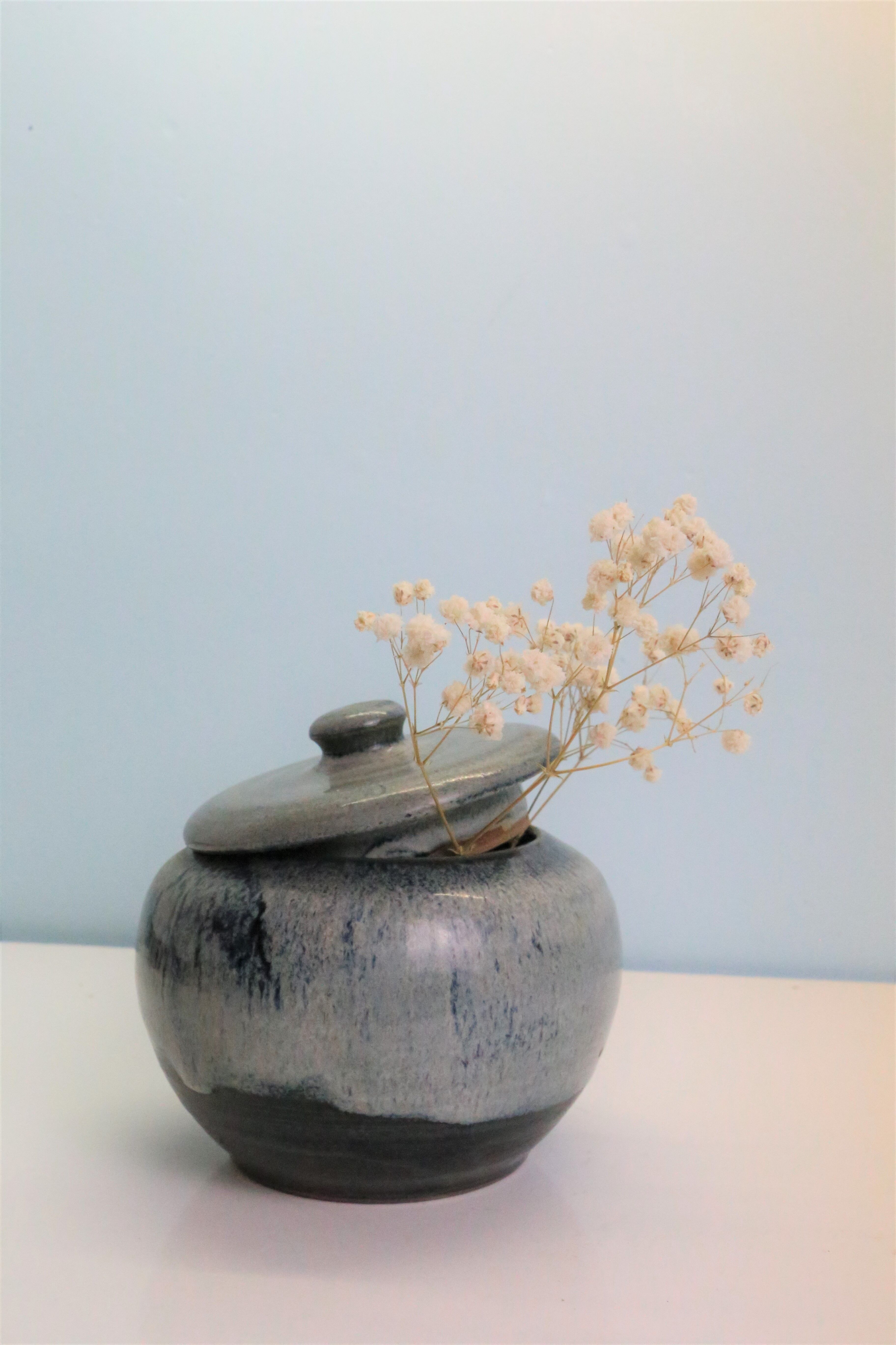Sugar bowl, vintage pottery, French manufacture