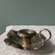 Old leaf-shaped hand candle holder, mid-twentieth