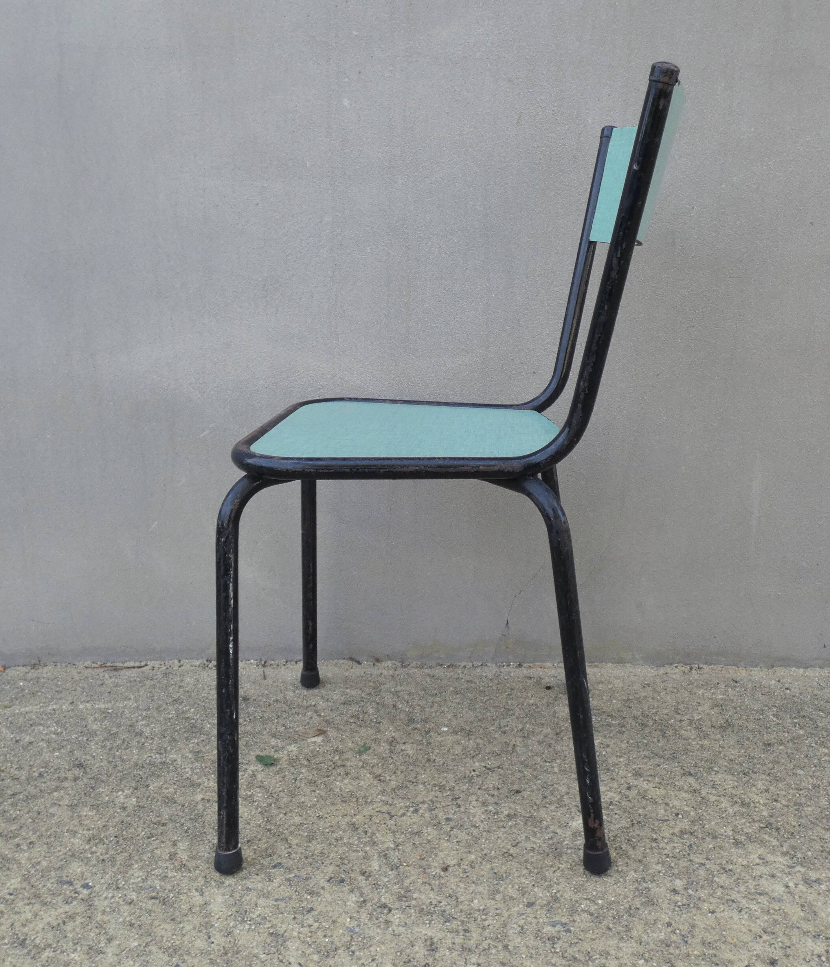 6 chaises en formica vert mint design vintage