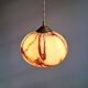 Art Deco pendant light in pink marbled opaline, Scailmont, 1920s-30s.