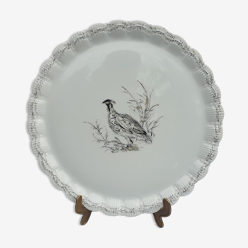 Hand-painted pheasant dish porcelain Au Vase Etrusque Paris