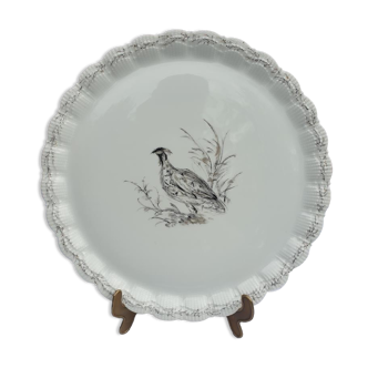 Plat faisan peint à la main porcelaine Au Vase Etrusque Paris