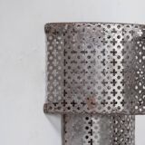 Pair of Mid-Century Perforated Metal Wall Sconce Lights