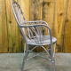 Fauteuil rotin & osier bras courbés