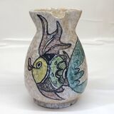 Toledo ceramic pitcher by Pablo Sanguino fish decoration
