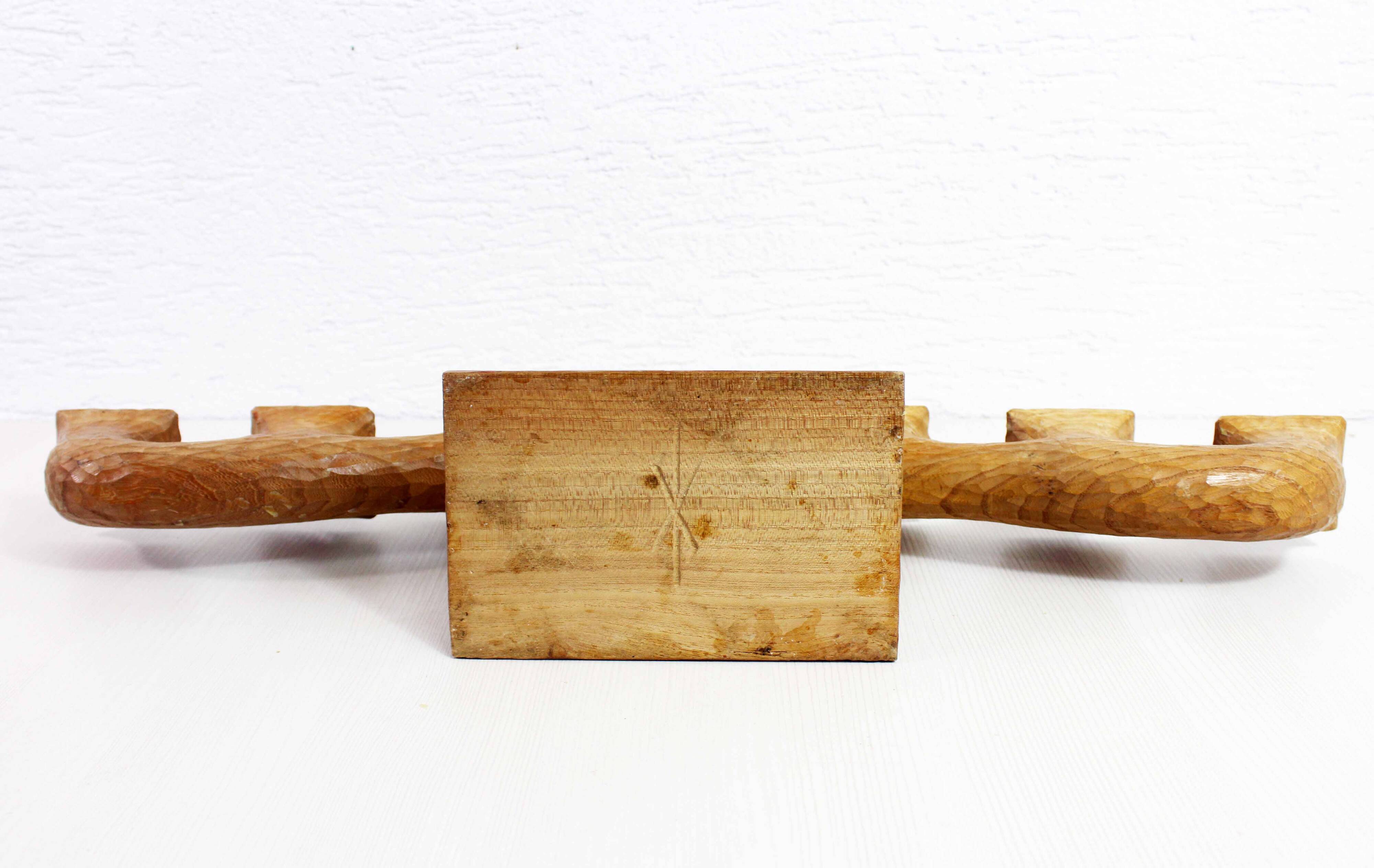 Anthroposophical candle holder in carved wood
