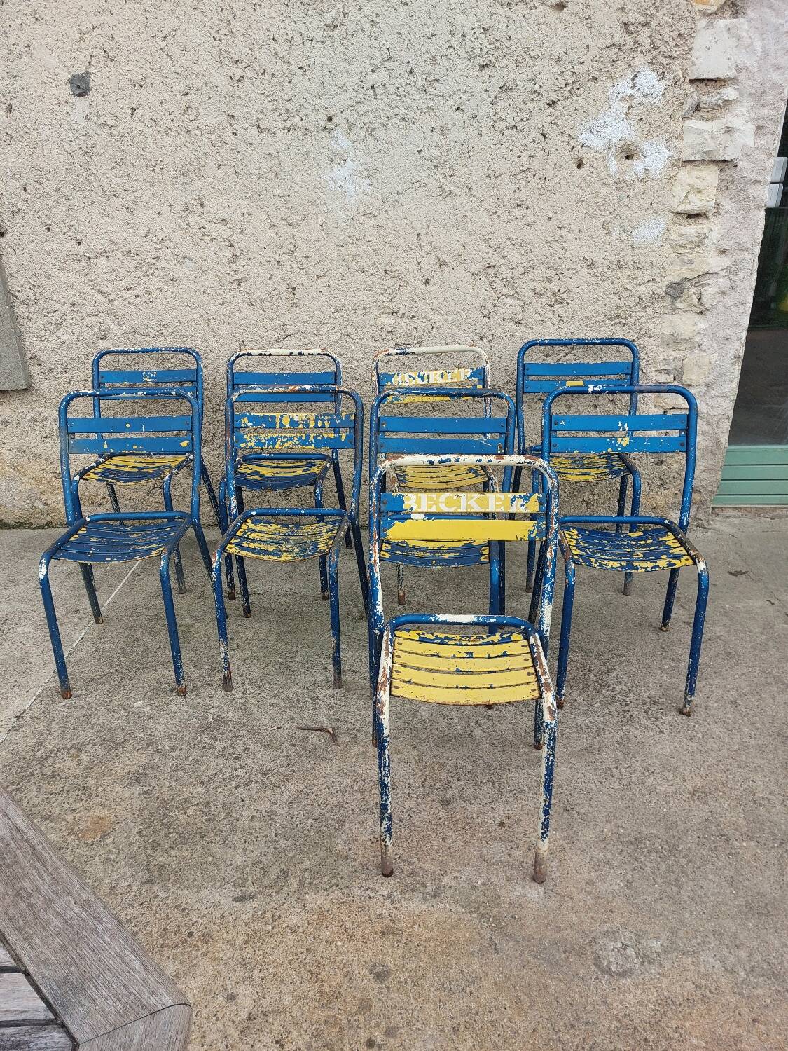 Set of 9 Tolix chairs