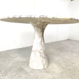 Vintage round marble dining table, 1970s