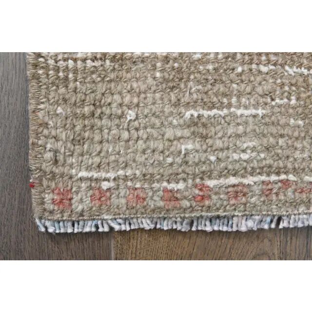 1970s Turkish Oushak Handmade Wool Cotton Orange Runner Rug 98x346