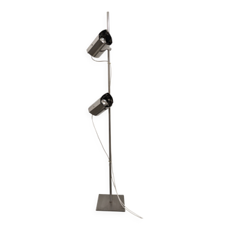 Lampadaire Space age à 2 spots en métal chromé, France vers 1970