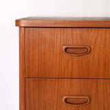 Scandinavian chest of drawers with three teak drawers from the 1960s.