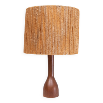 Teak Table lamp Rope shade Denmark 1960