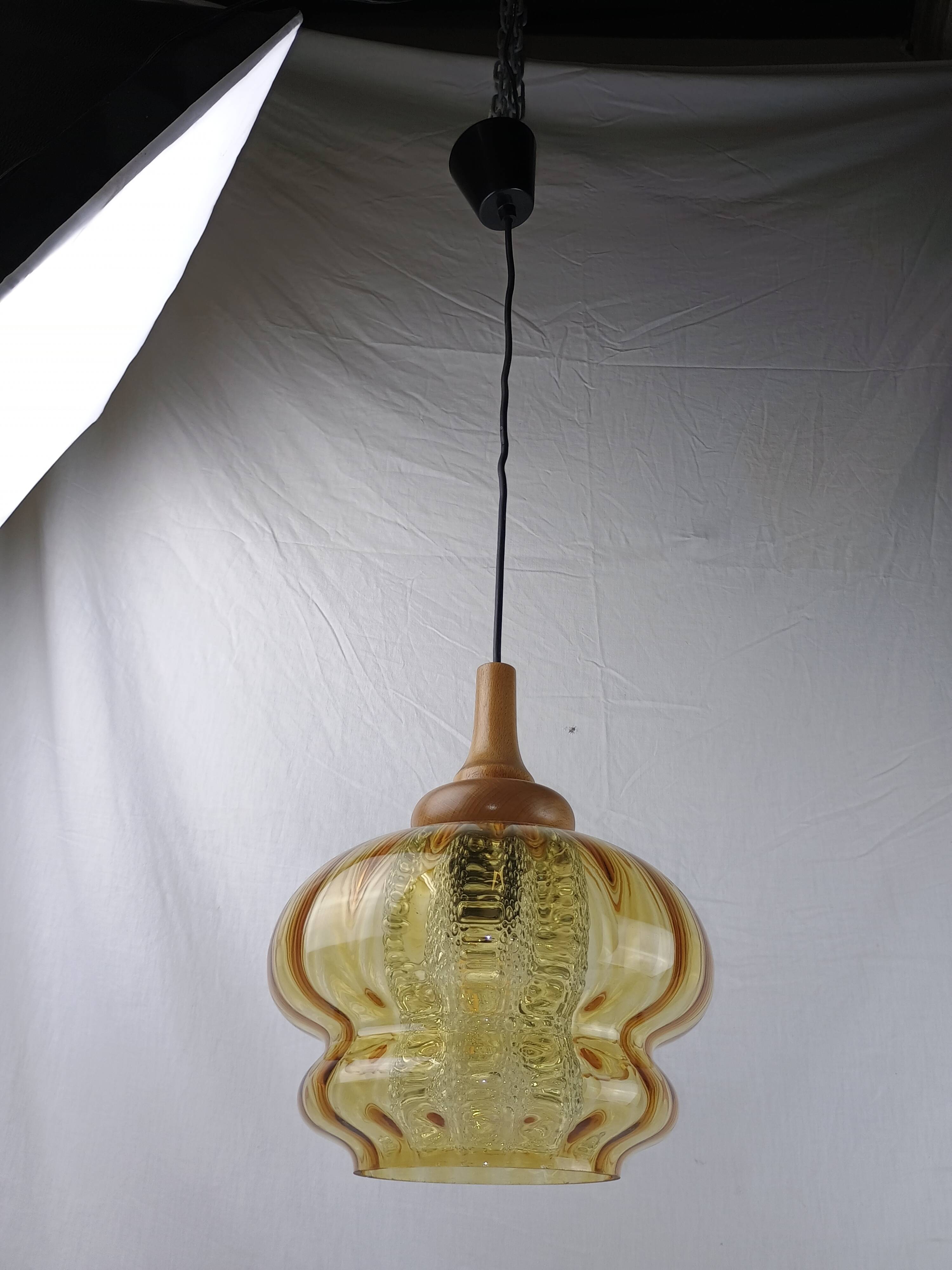 Vintage Scandinavian pendant light Orrefors – Carl Fagerlund Sweden, 1960s