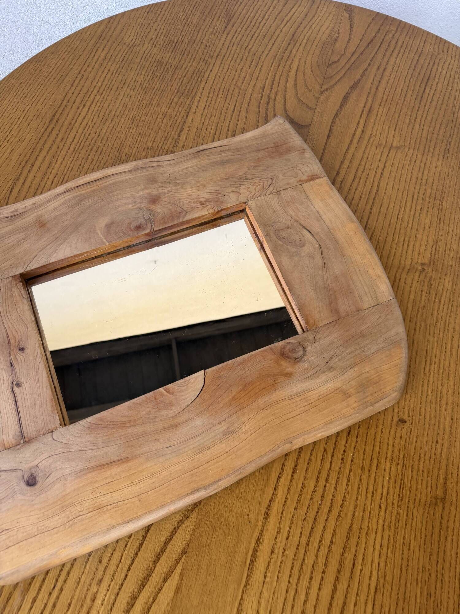 Brutalist organic mirror wood 1960s