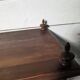 Antique walnut music cabinet