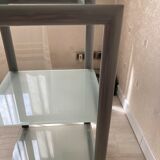 Occasional furniture with 3 shelves in metal and glass