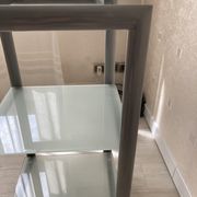 Occasional furniture with 3 shelves in metal and glass