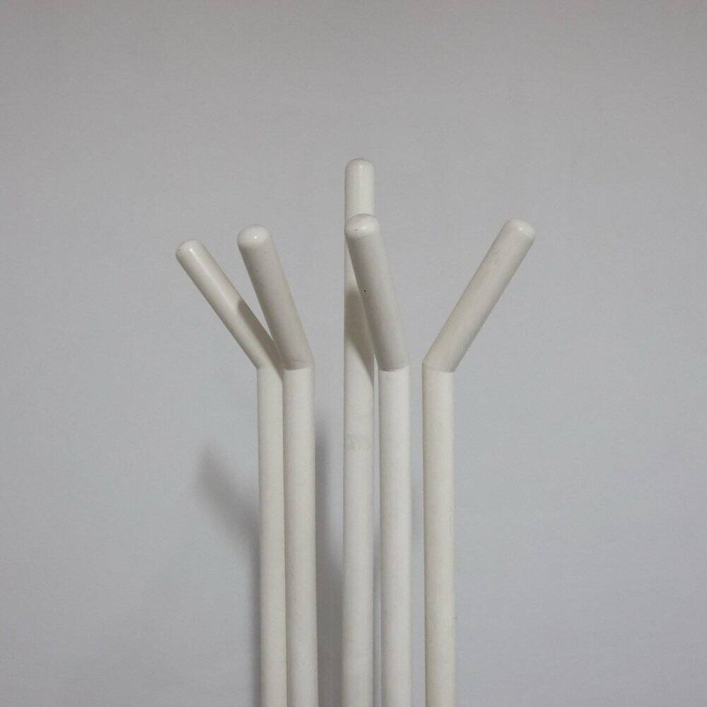 Vintage Postmodern Wood and Brass Coat Rack, 1980s