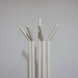 Vintage Postmodern Wood and Brass Coat Rack, 1980s