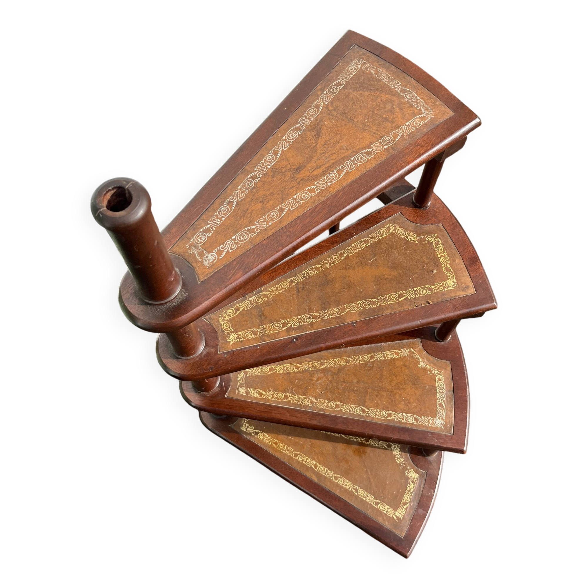 Victorian Leather Library Staircase, England