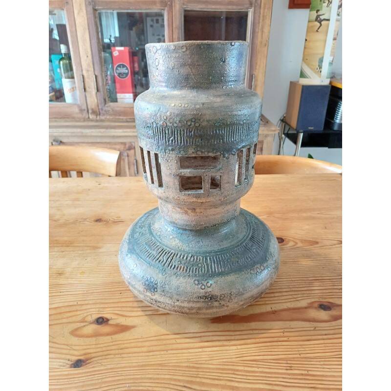 Pied de lampe en grès émaillé, années 60