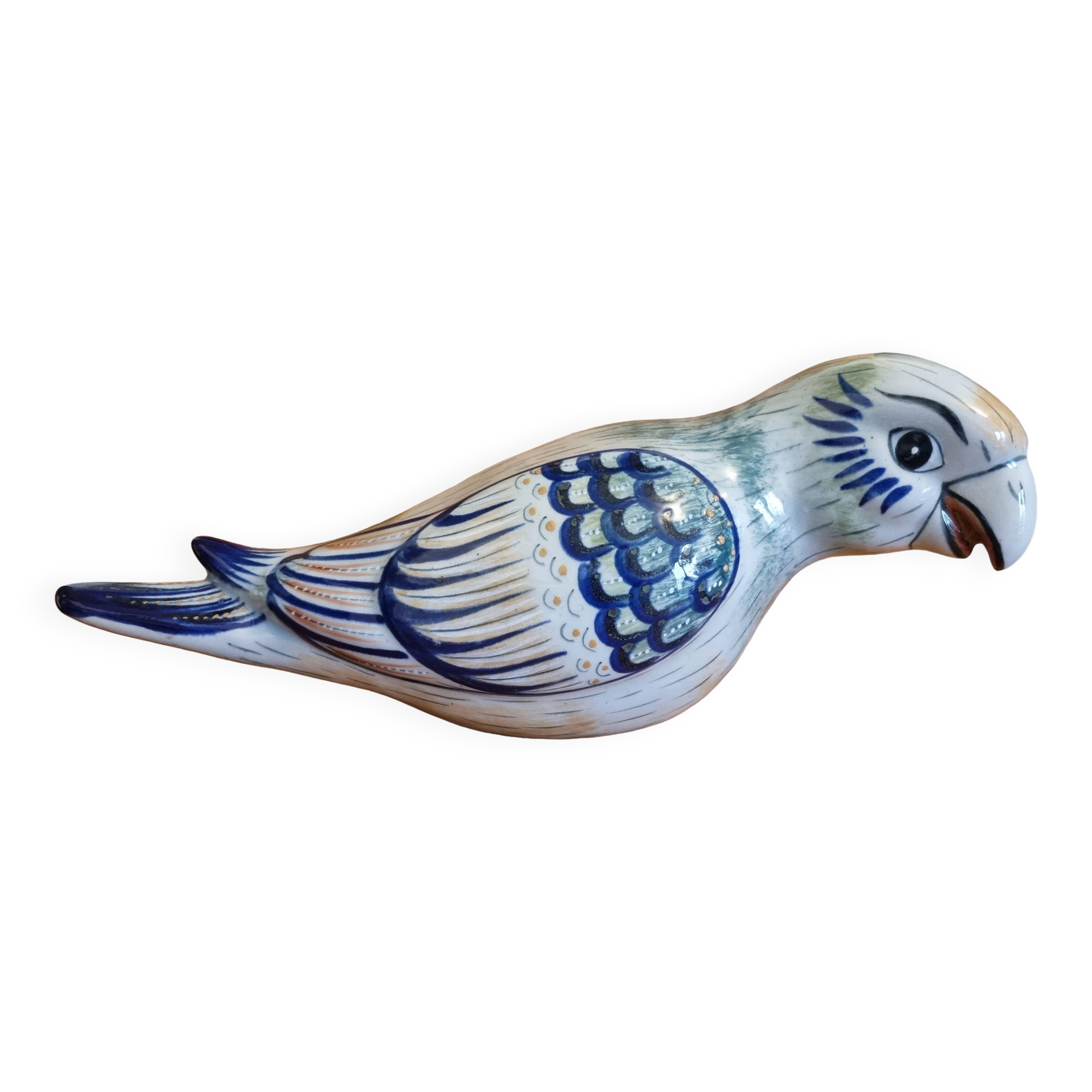 Large Vintage Parrot Pottery Erandi Tonala Mexico