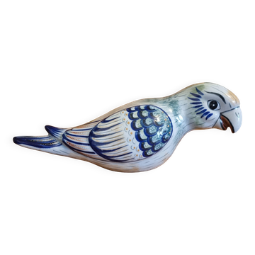 Large Vintage Parrot Pottery Erandi Tonala Mexico