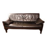 Vintage Scandinavian sofa in black leather