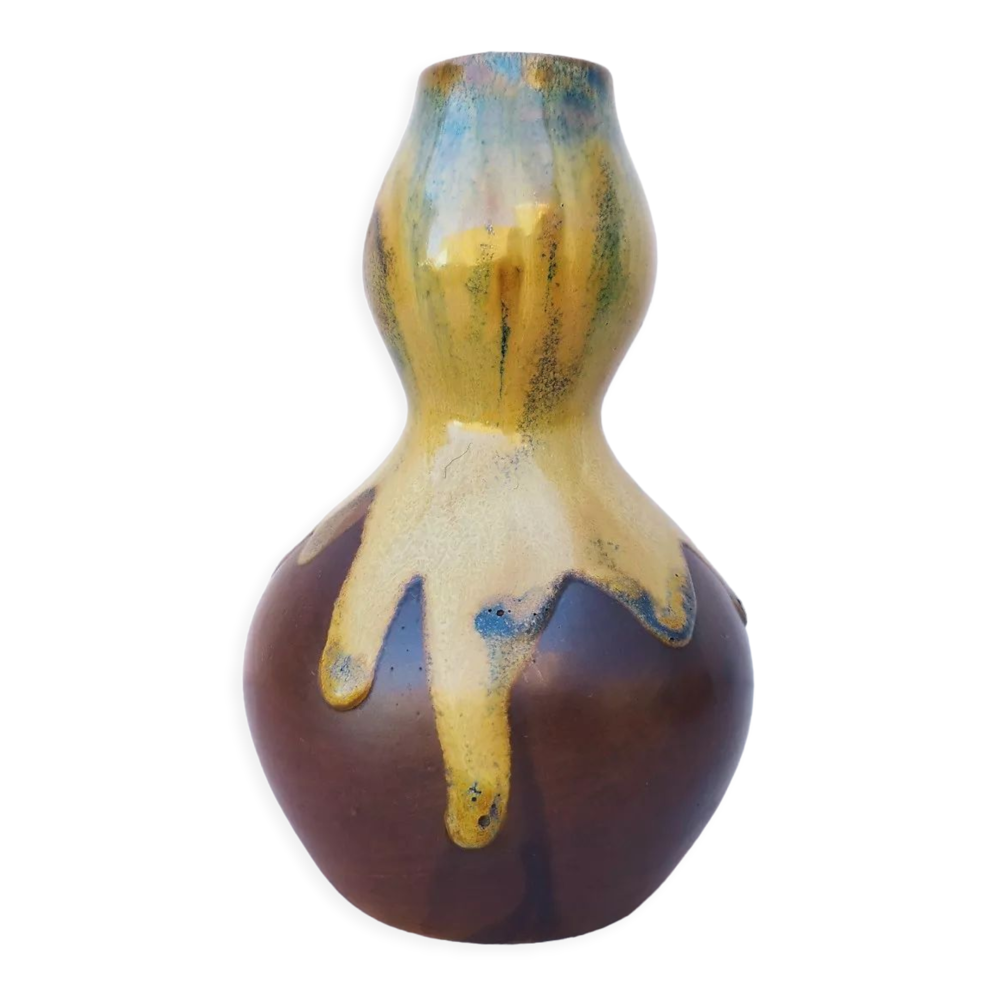 Sandstone vase flamed by Ligers for J.M Maure