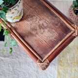 Etagère ancienne - bibliothèque rotin bois patinée