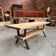 Table basse bois et fer forgé