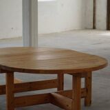 Large Danish mid-century modern dining table in pine, Tage Poulsen, 1970s.