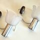 Vintage glass and chrome wall lights from the 70s