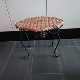 Small side table in wicker and metal with vine and grape decoration