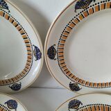 6 Longwy Art Deco plates