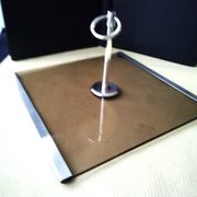 Smoked glass and stainless steel vintage cheese platter