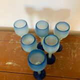 Ensemble de 6 verres à pied en pâte de verre